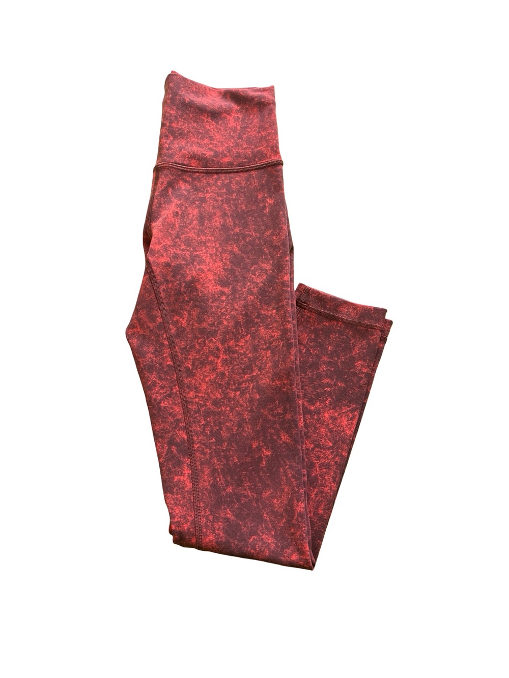 Lululemon Wunder Train High-Rise Tight 25" Autumn Red Black Womens Size 4